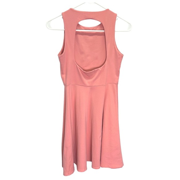 Susana Monaco Revolve Fit and Flare Skater Dress Size XS Peach Pink Cutout Back - Picture 2 of 4